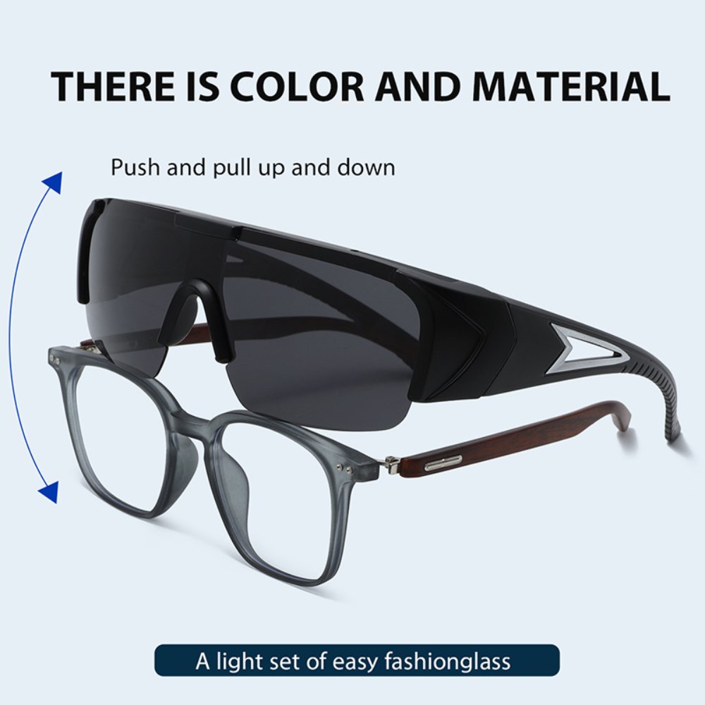 Sports Sunglasses 3538 Polarized Photochromic Clip-on Set